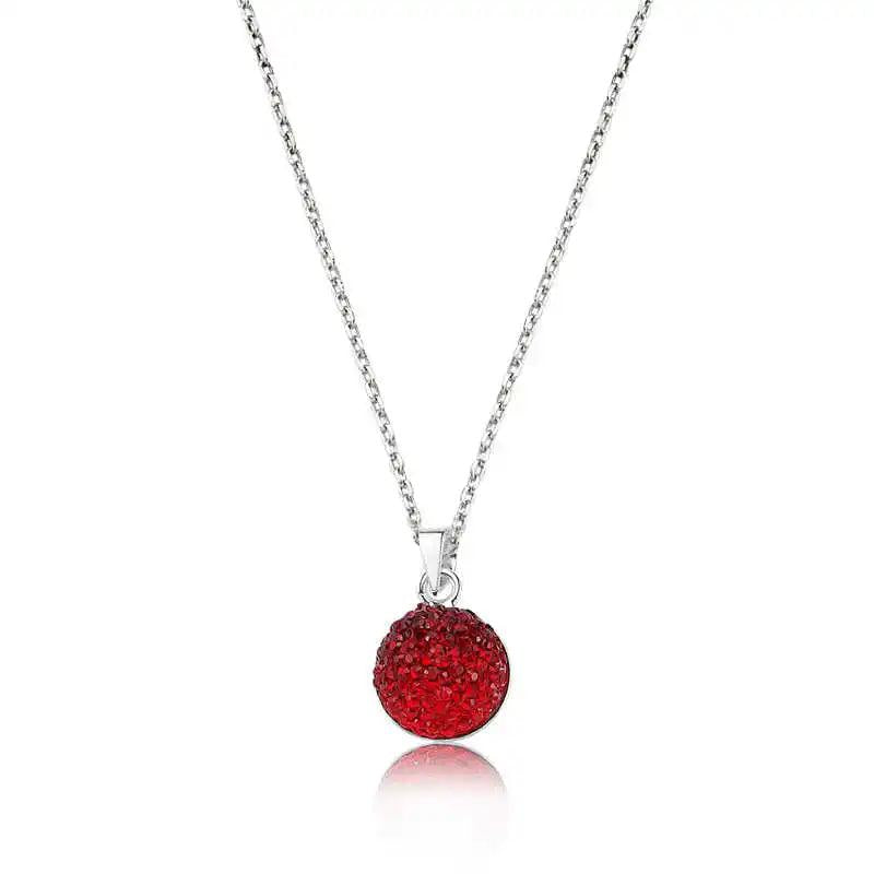Silver Red Crystal CZ Women Necklace