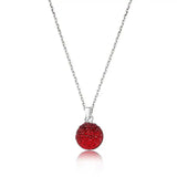 Silver Red Crystal CZ Women Necklace
