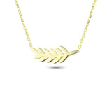 Sterling Silver Pendant Necklace with Olive Oil Leaf Design