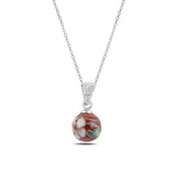 Silverlina Silver Dangle Ball Necklace