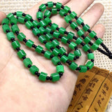 Natural Jade Sweater Chain Carved Amulet Gemstone Necklace