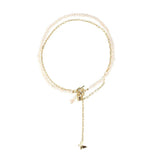S925 Silver Freshwater Pearl Necklace Double Layer Clavicle Necklaces