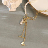 S925 Silver Freshwater Pearl Necklace Double Layer Clavicle Necklaces