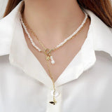 S925 Silver Freshwater Pearl Necklace Double Layer Clavicle Necklaces