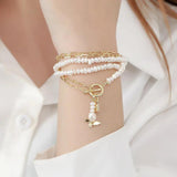 S925 Silver Freshwater Pearl Necklace Double Layer Clavicle Necklaces