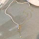 S925 Silver Freshwater Pearl Necklace Double Layer Clavicle Necklaces