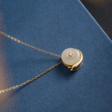 S925 Sterling Silver Nephrite Snail Neck Pendant for Women