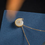 S925 Sterling Silver Nephrite Snail Neck Pendant for Women