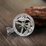 S925 Silver Vintage Hand-Carved Feather Pendant for Men