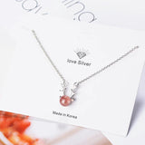 925 Silver ELK Deer Animal Pendant Necklace Women Short Chains