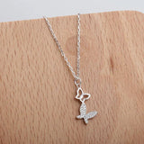 S925 Butterfly Diamond Necklace Small Fresh Hollow Design