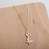 S925 Butterfly Diamond Necklace Small Fresh Hollow Design