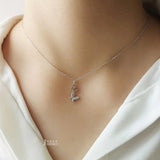 S925 Butterfly Diamond Necklace Small Fresh Hollow Design
