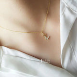 S925 Butterfly Diamond Necklace Small Fresh Hollow Design