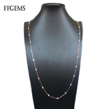 925 Silver Necklace Long Chain Zircon Moissanite Diamond Fine Jewelry Gift