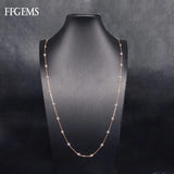 925 Silver Necklace Long Chain Zircon Moissanite Diamond Fine Jewelry Gift