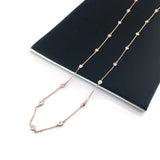 925 Silver Necklace Long Chain Zircon Moissanite Diamond Fine Jewelry Gift