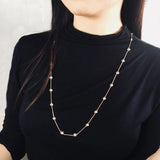 925 Silver Necklace Long Chain Zircon Moissanite Diamond Fine Jewelry Gift