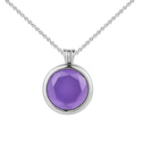 925 Sterling Silver Faceted Locket Necklace