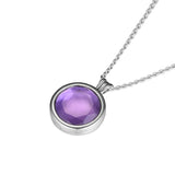 925 Sterling Silver Faceted Locket Necklace