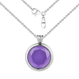 925 Sterling Silver Faceted Locket Necklace