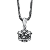 S925 Silver Pendant Lion Head Thai Silver Vintage Distressed Jewelry