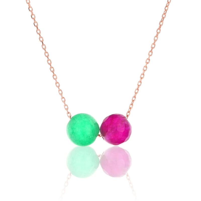 Rose Plated 925 Silver Necklace with AMETH?ST