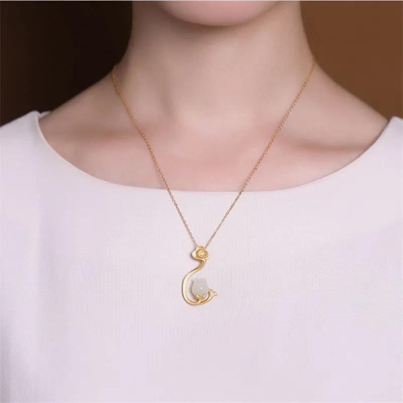 Tulip Magnolia Flower Necklace 925 Silver