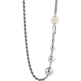 S925 Sterling Silver Round Bead Necklace Gothic Fine Jewelry
