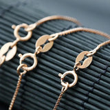S925 Sterling Silver Necklace Fine Silver Box Chain Men Women