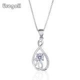 925 Silver Pendant Necklace Women Romantic Wedding Anniversary Jewelry