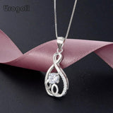 925 Silver Pendant Necklace Women Romantic Wedding Anniversary Jewelry