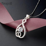 925 Silver Pendant Necklace Women Romantic Wedding Anniversary Jewelry