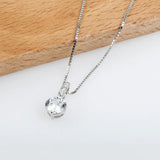 S925 Sterling Silver Crystal Zircon Pendant Necklace