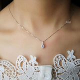 S925 Sterling Silver Crystal Zircon Pendant Necklace