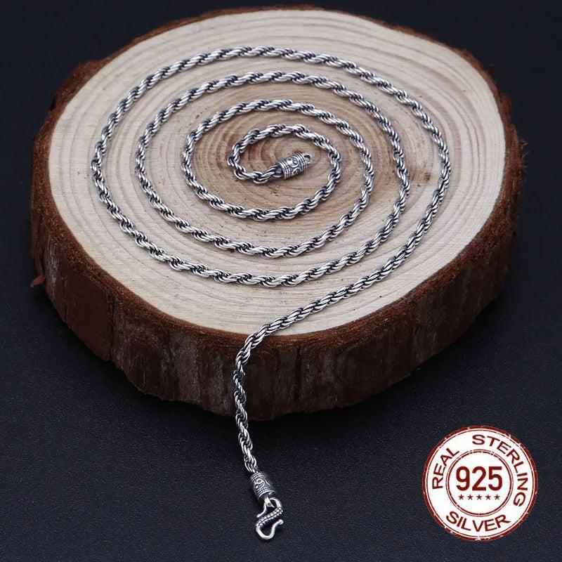 Thai Silver Retro Weave Necklaces Women S925 Sterling Silver Cross Necklace