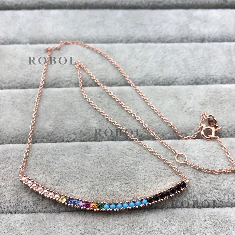 Spanish Bear Sterling Silver Necklace, Colorful Gold-plated Tone