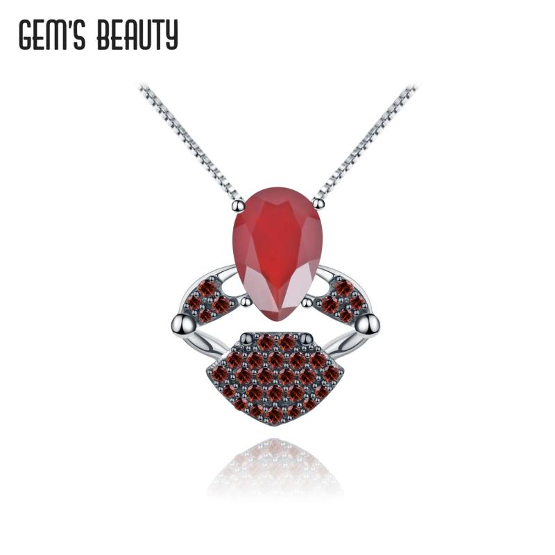GEM'S BEAUTY Vintage Red Agate Pendant Necklace