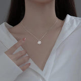 925 Sterling Silver Zircon Windmill Pendant Necklace Hypoallergenic Jewelry