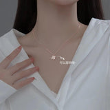 925 Sterling Silver Zircon Windmill Pendant Necklace Hypoallergenic Jewelry