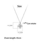 925 Sterling Silver Zircon Windmill Pendant Necklace Hypoallergenic Jewelry
