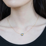925 Silver Amber Enamel Wedding Necklace Valentines Gift