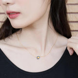 925 Silver Amber Enamel Wedding Necklace Valentines Gift