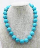 Green Howlite Turquoise Round 16mm Necklace Beads 18inch