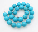 Green Howlite Turquoise Round 16mm Necklace Beads 18inch