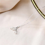 925 Silver Fishtail Necklace for Women Hollow Design