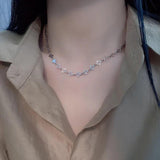 925 Silver Cross Choker Necklace for Women