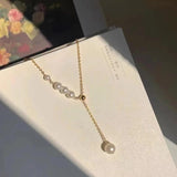 Lady Summer Sweet Lady Necklace with Natural Pearls Adjustable Length Jewelry