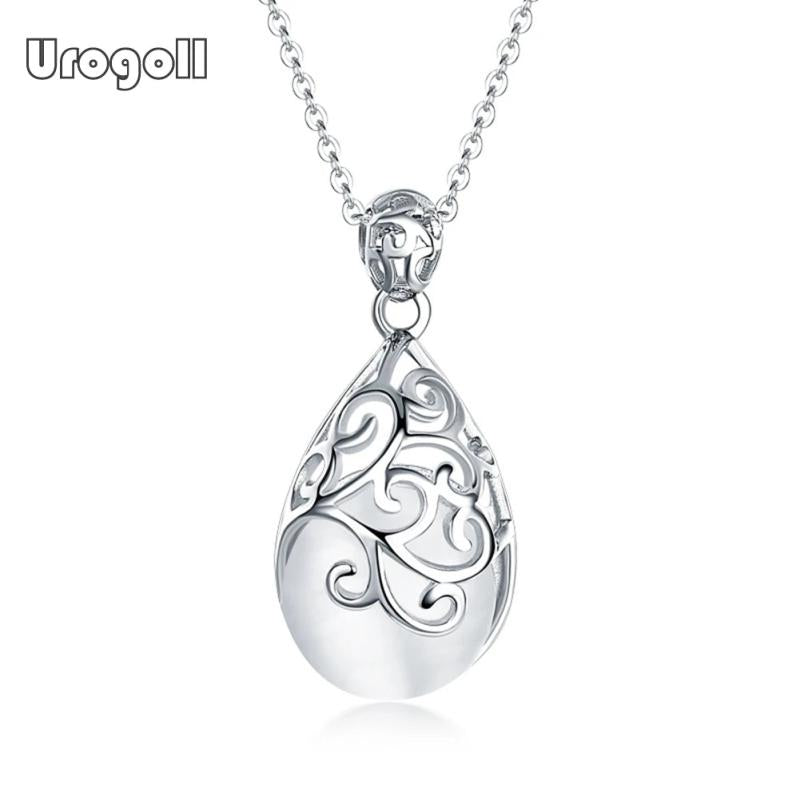 925 Sterling Silver Crystal Pendant Necklace for Women Bride