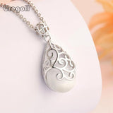 925 Sterling Silver Crystal Pendant Necklace for Women Bride